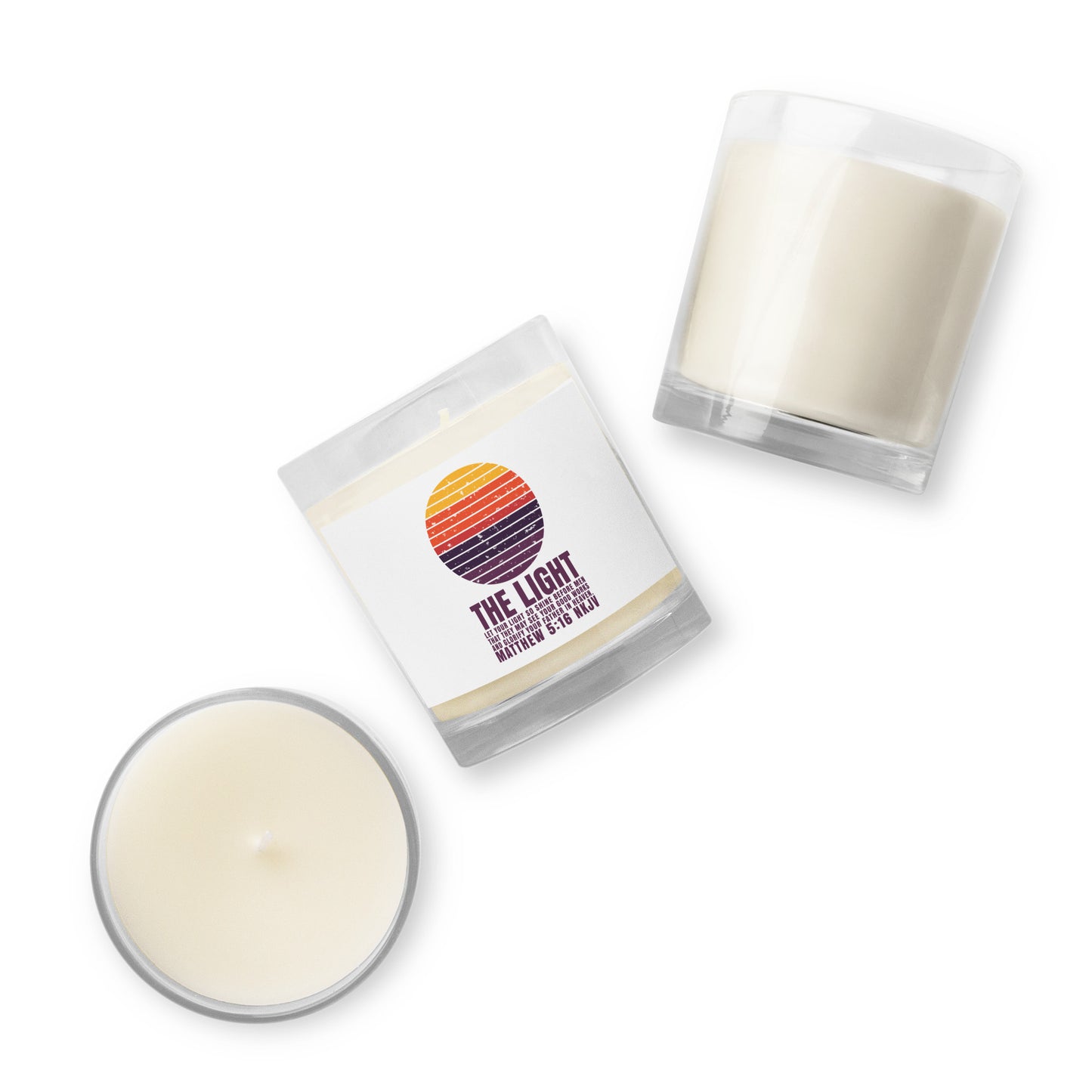 Glass jar soy wax candle